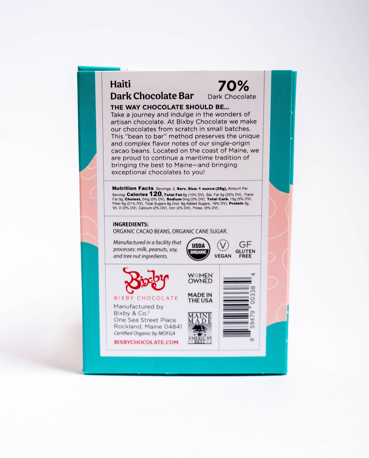 Organic Haitian 70% Dark Chocolate Bar Case